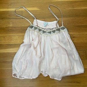 American Eagle cropped gauzy sheer tank